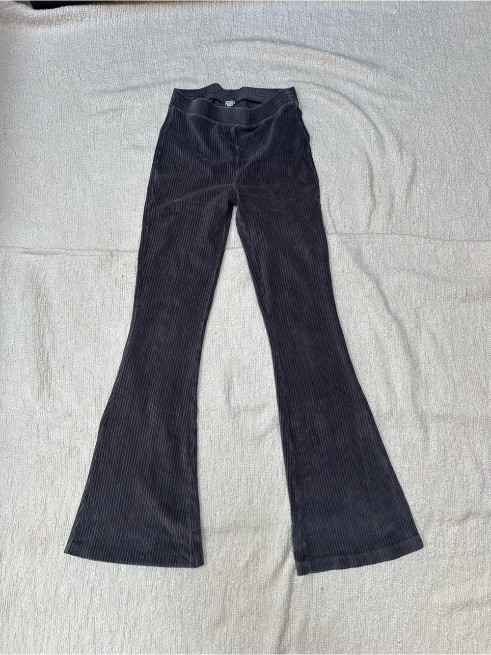 Aerie Ribbed Flared Soft Lounge Pants Grey Medium Tall